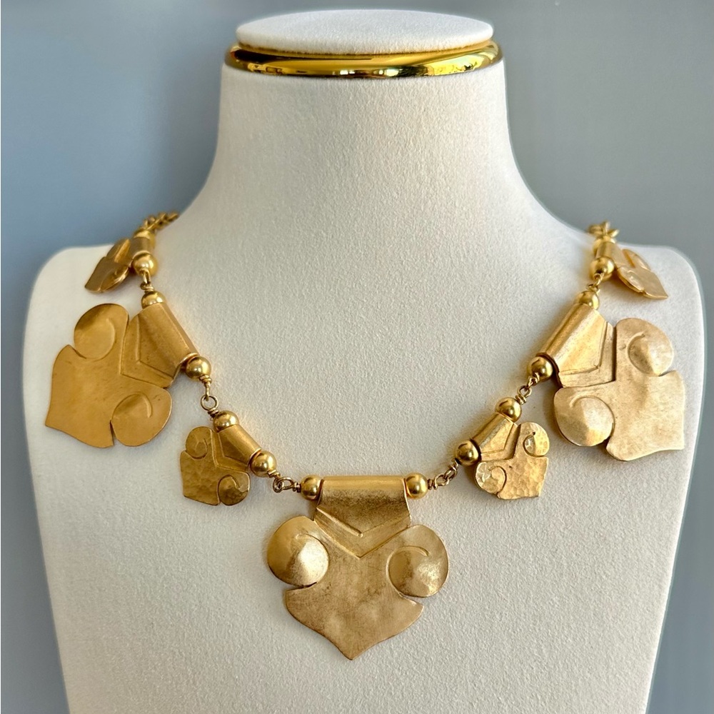 VINTAGE Gold Plated Brass Necklace